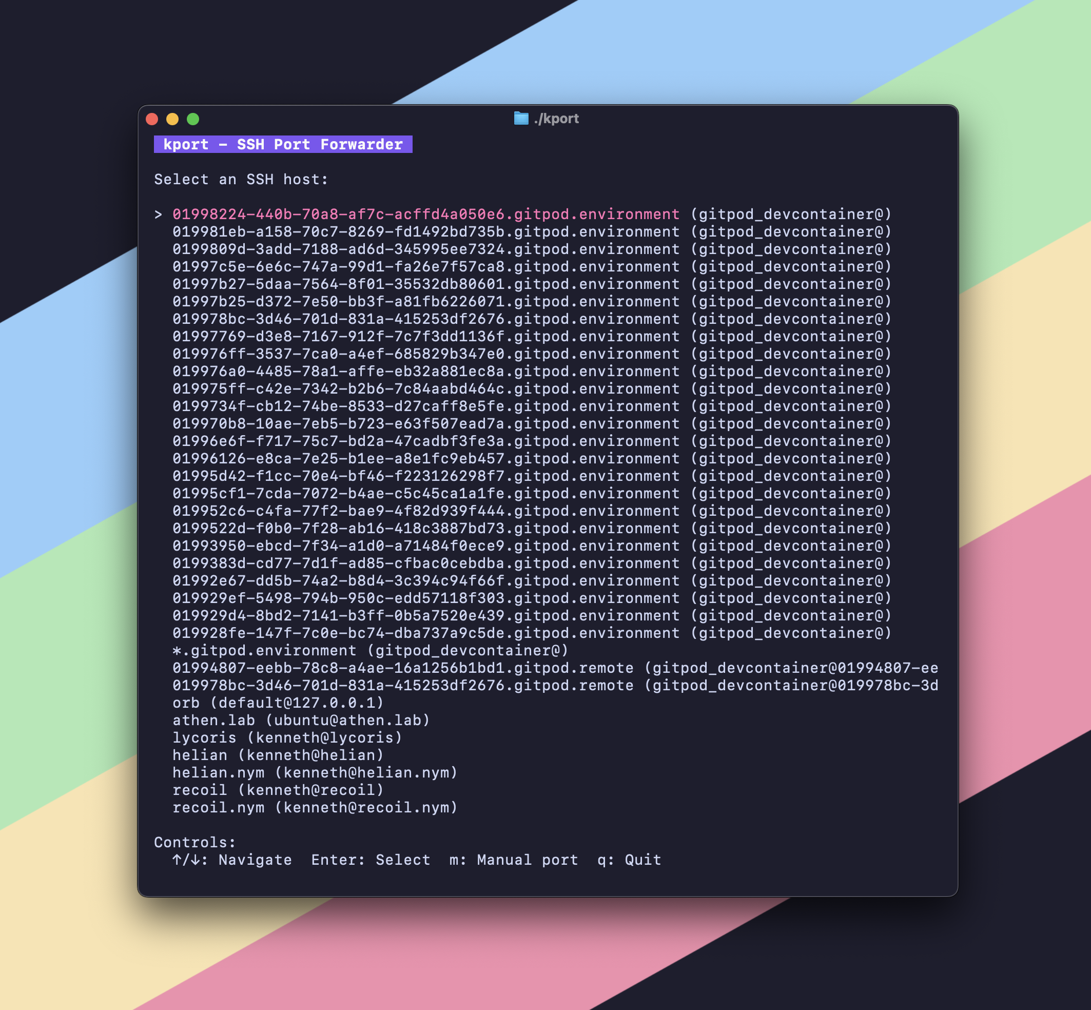 kport TUI Interface